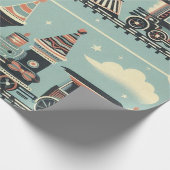 Verjaardags-inpakpapier voor treinen cadeaupapier (Hoek)
