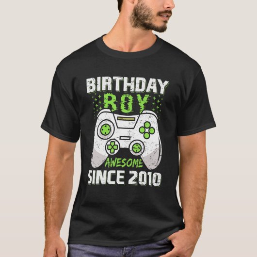 Verjaardags Jongen Geweldig Sinds 2010 Videogame L T-shirt (Voorkant)