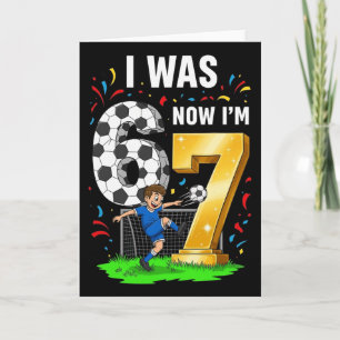 Verjaardags jongen ik was 6 nu ben ik 7 zes zeven kaart