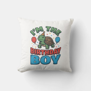 Verjaardags Jongen Schildpad Vintage Feest Shirt O Kussen