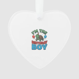 Verjaardags Jongen Schildpad Vintage Feest Shirt O Ornament