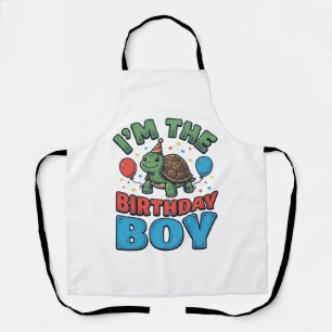 Verjaardags Jongen Schildpad Vintage Feest Shirt O Schort