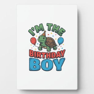 Verjaardags Jongen Schildpad Vintage Feest T-Shirt Fotoplaat