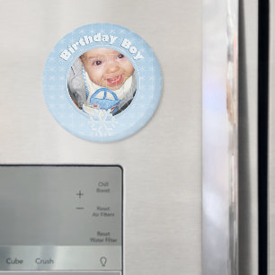 Verjaardags Jongen Winter Onederland Blauw aangepa Magneet