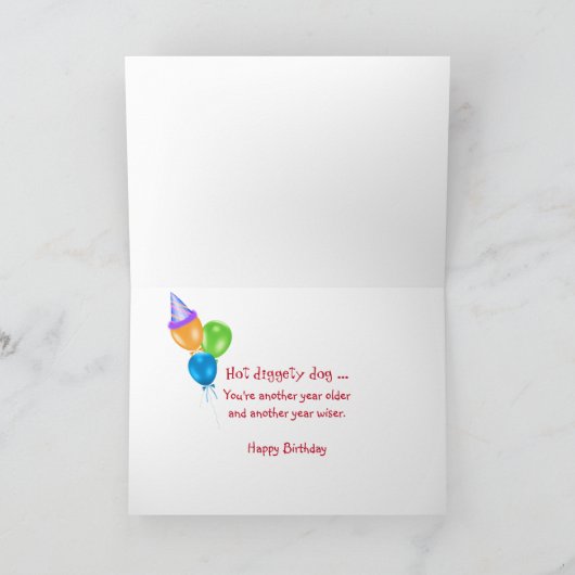 verjaardags kaars in hotdog met frieten kaart (Binnen)