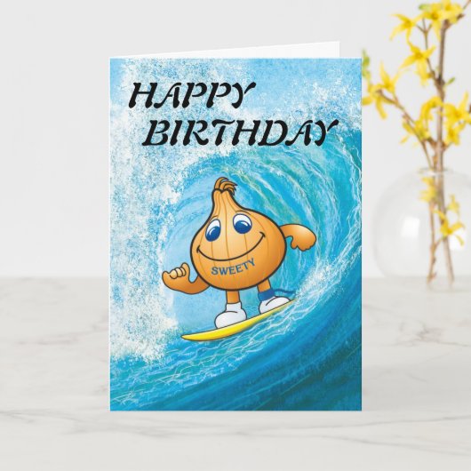 verjaardags kaart van het sweety surfen (Gele Bloem)