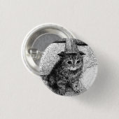 Verjaardags Kat Ronde Button 3,2 Cm (Voorkant /achterkant)