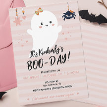 Verjaardags Kawaii Spook Halloween Uitnodiging