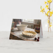 Verjaardags Kersen Taart In Eén Retro Keuken Kaart (Gele Bloem)