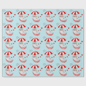 Verjaardags Kitten in Rode & Witte Hangmat Cadeaupapier (Vlak)