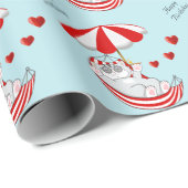 Verjaardags Kitten in Rode & Witte Hangmat Cadeaupapier (Rol Hoek)