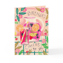 Verjaardags Klinkers Zomer Sangria Cocktail Kaart