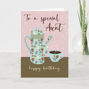 Verjaardags koffie voor een speciale tante kaart