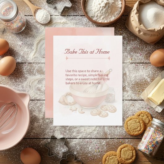 Verjaardags Kom & Gardeer Receptkaart Bakfeestje Notitiekaartje