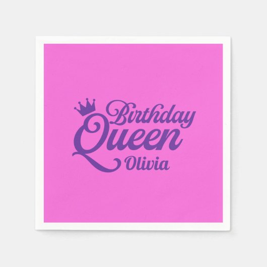 Verjaardags Koningin Feest Servetten (Voorkant)