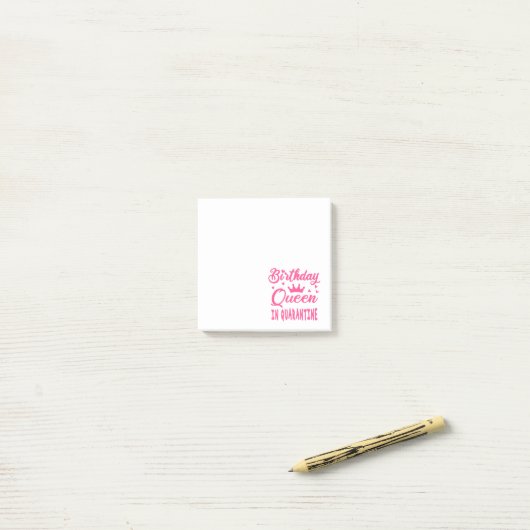 Verjaardags Koningin in Quarantaine Post-it® Notes (Op bureau)