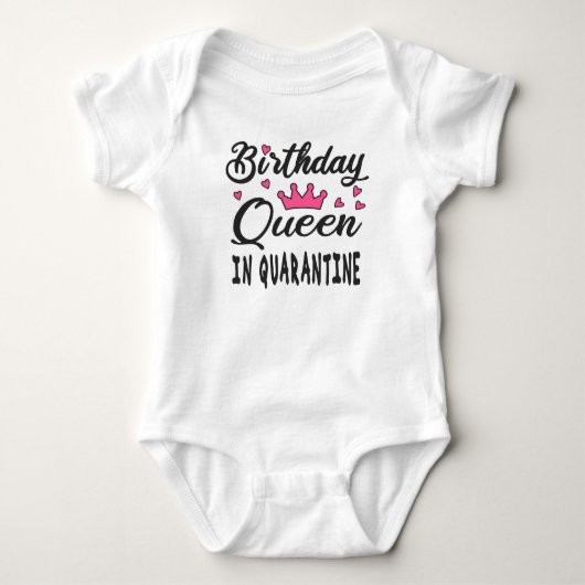 Verjaardags Koningin in Quarantaine Romper (Voorkant)