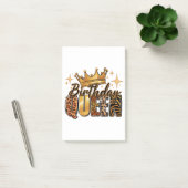Verjaardags Koningin met Gouden Kroon Luipaard Post-it® Notes (Kantoor)