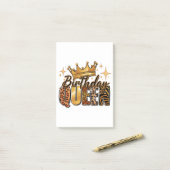 Verjaardags Koningin met Gouden Kroon Luipaard Post-it® Notes (Op bureau)