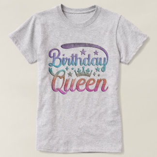 Verjaardags Koningin Pastel Waterverf Ombre Kroon T-shirt