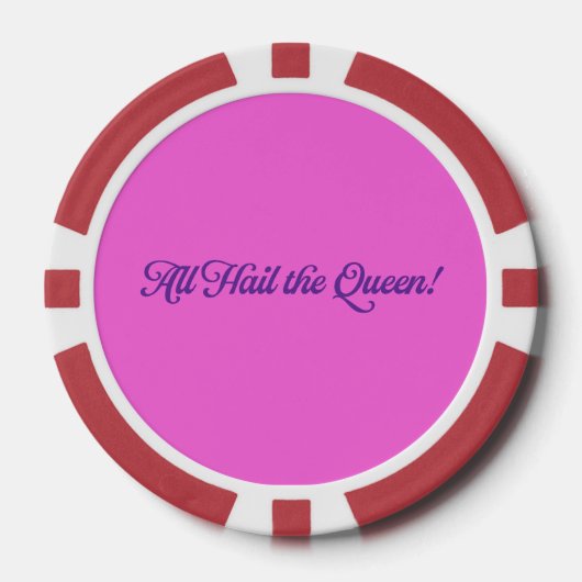 Verjaardags Koningin Speelkaarten Poker Chips (Voorkant)