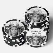 Verjaardags Krant Leuk Zwart & Wit Foto Poker Chips (Opstapeling)
