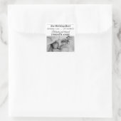 Verjaardags Krant Leuk Zwart & Wit Foto Vierkante Sticker (Tas)
