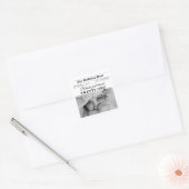 Verjaardags Krant Leuk Zwart & Wit Foto Vierkante Sticker (Envelop)