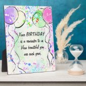 Verjaardags Kunstontwerp Fotoplaat (Zijkant)