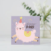 Verjaardags Lama Vakantiekaart Feestdagenkaart (Staand voorkant)