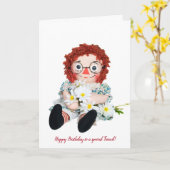 Verjaardags lap pop met daisy boeket kaart (Gele Bloem)