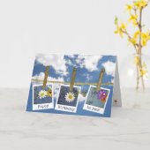 verjaardags madeliefje in fotolijsten op drooglijn kaart (Gele Bloem)