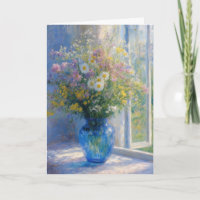 Verjaardags Monet Wilde Bloemen Boeket in Blauwe V