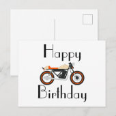 Verjaardags Motorfiets Ansichtkaart Briefkaart (Voorkant / Achterkant)