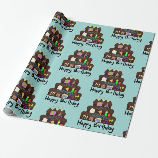 Verjaardags Neurale Netwerk voor Nerdy Types Cadeaupapier (Uitgerold)