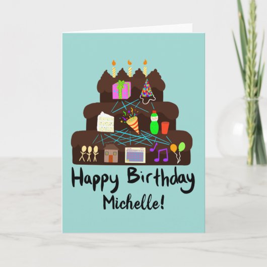 Verjaardags Neuronaal Netwerk voor Nerdy Types Kaart (Voorkant)