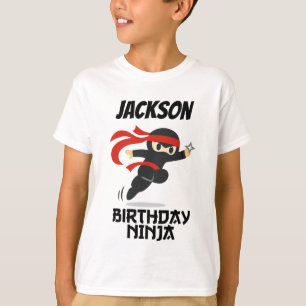 Verjaardags Ninja Aangepaste Naam Feestje T-shirt