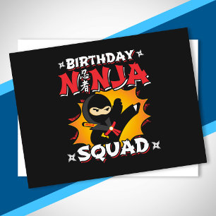 Verjaardags Ninja Squad Feest Thema - Ninja Verjaa Briefkaart