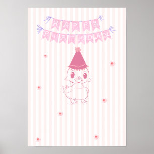 Verjaardags poster voor baby meisje