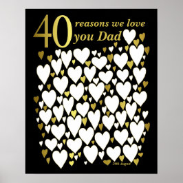 Verjaardags poster voor vader 40 jaar - 40 Redenen