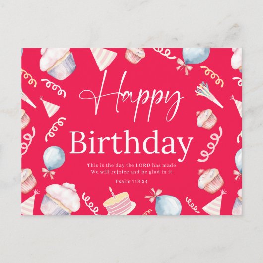 Verjaardags Psalm118:24 Briefkaart (Voorkant)