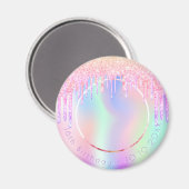 Verjaardags regenboog glittersprenkels op maat fot magneet (Voorkant / Achterkant)