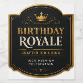 Verjaardags Royale Wijnlabel Ontwerp Wijn Etiket (Enkel label)