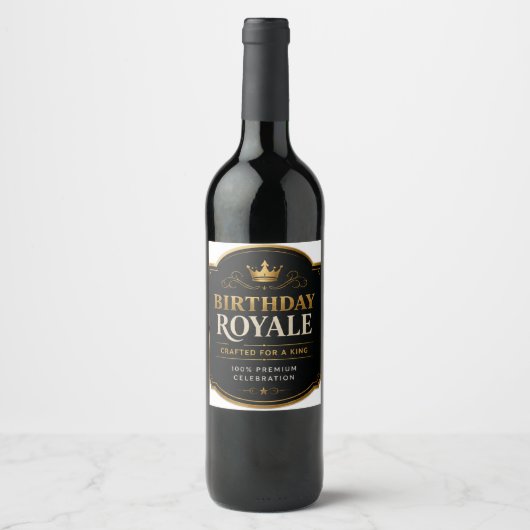 Verjaardags Royale Wijnlabel Ontwerp Wijn Etiket (Voorkant)