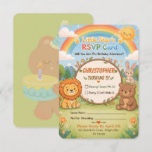 Verjaardags RSVP-kaart Magische Bosdieren