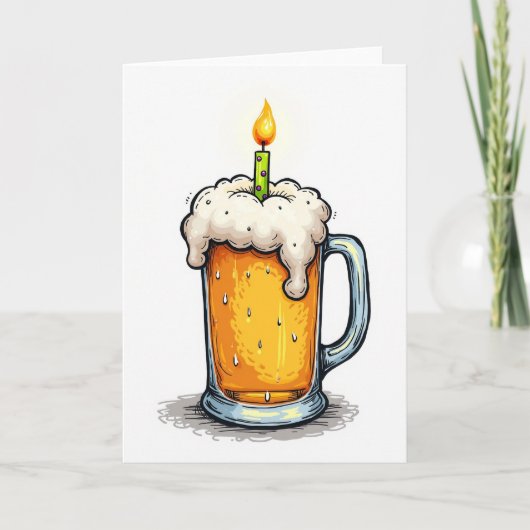 Verjaardags Schuimige Drank Kaart (Voorkant)