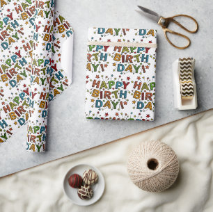 Verjaardags Script Cadeaupapier