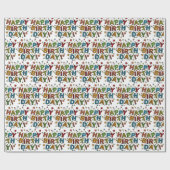 Verjaardags Script Cadeaupapier (Vlak)