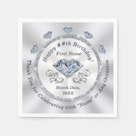 Verjaardags servetten gepersonaliseerd, cocktail o