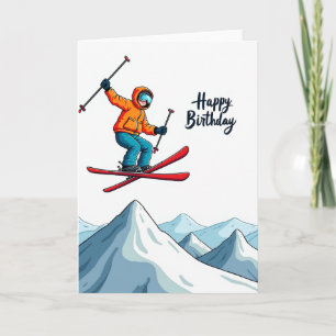 Verjaardags Ski Jump Kaart